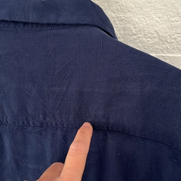 TOMMY BAHAMA 100% Silk Big and Tall Button Down Leaf Shirt 5XB EUC - Picture 4 of 17